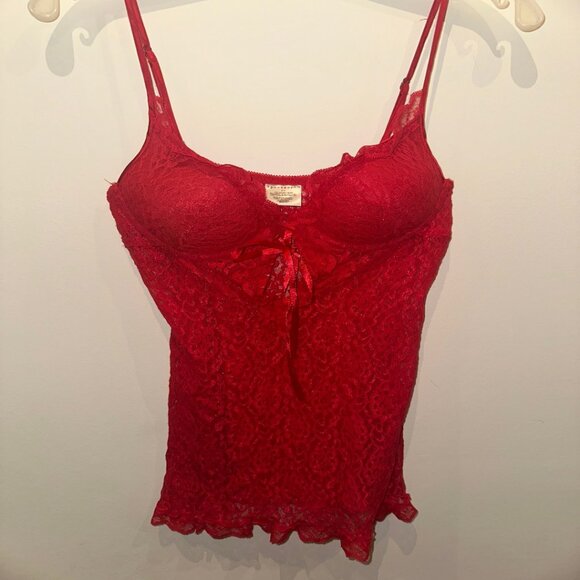 Apostrophe Red Lace Chemise Lingerie Top - Picture 1 of 4